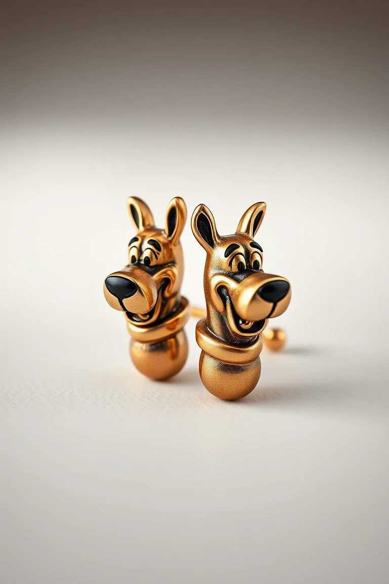 14K Antiqued Scooby Doo Earrings