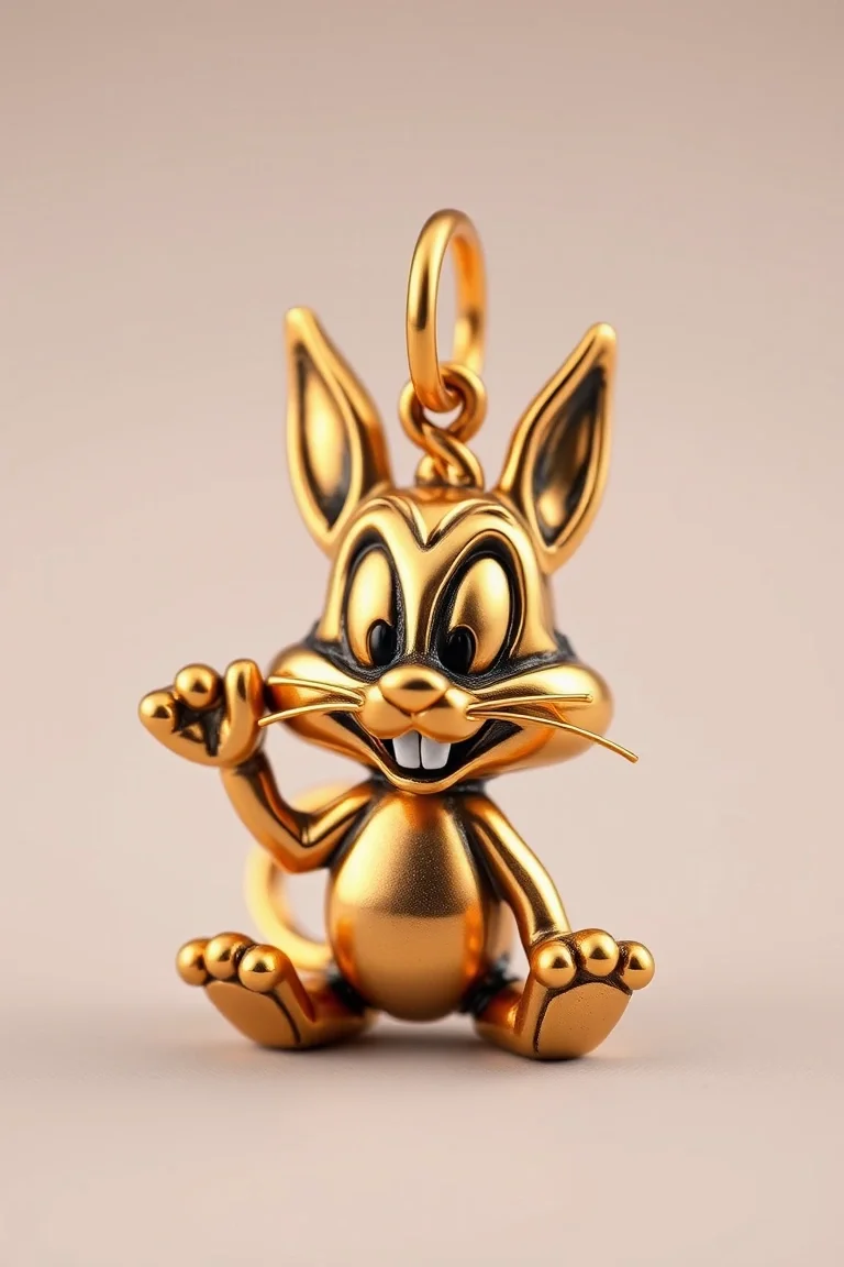 14K Antiqued Sylvester Charm