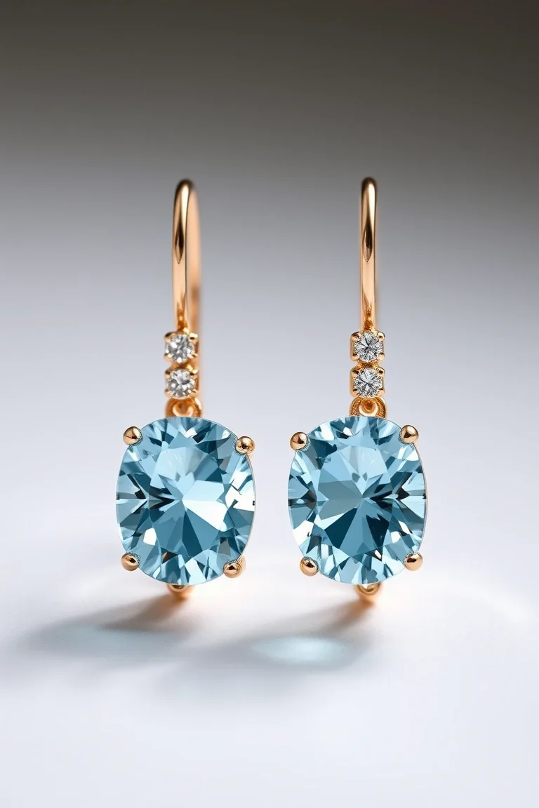 14K Aquamarine Earrings-March