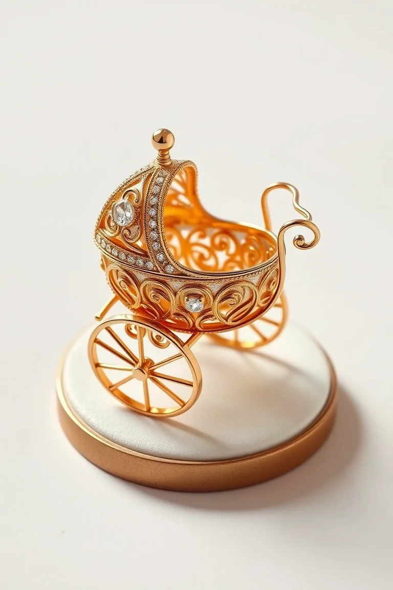 14K Baby Carriage On Disc