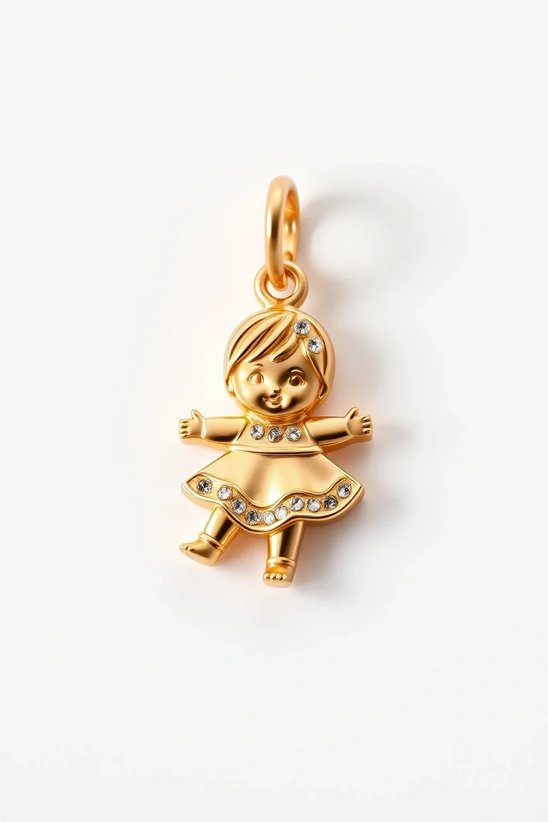 14K Baby Girl Charm