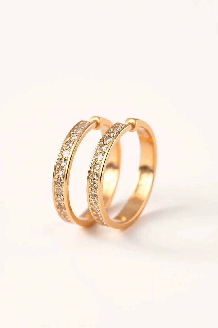 14K Band Earrings