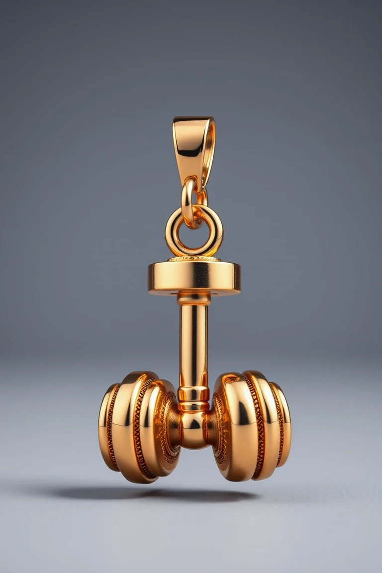 14K Barbell Charm