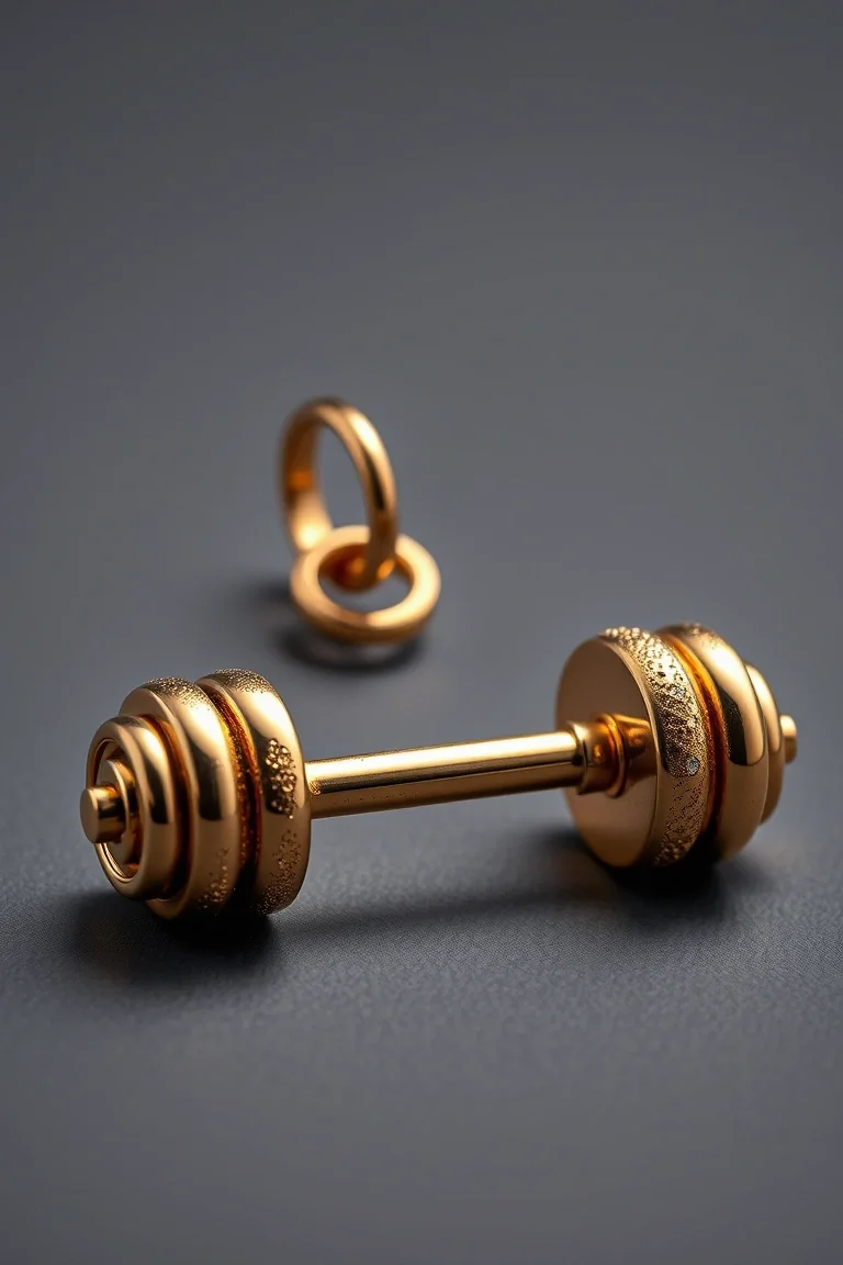 14K Barbell Charm
