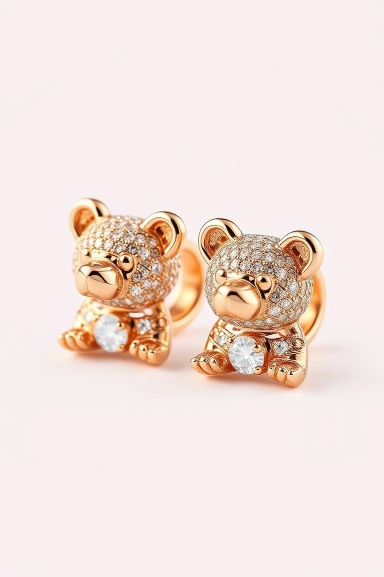 14K Bears Earrings