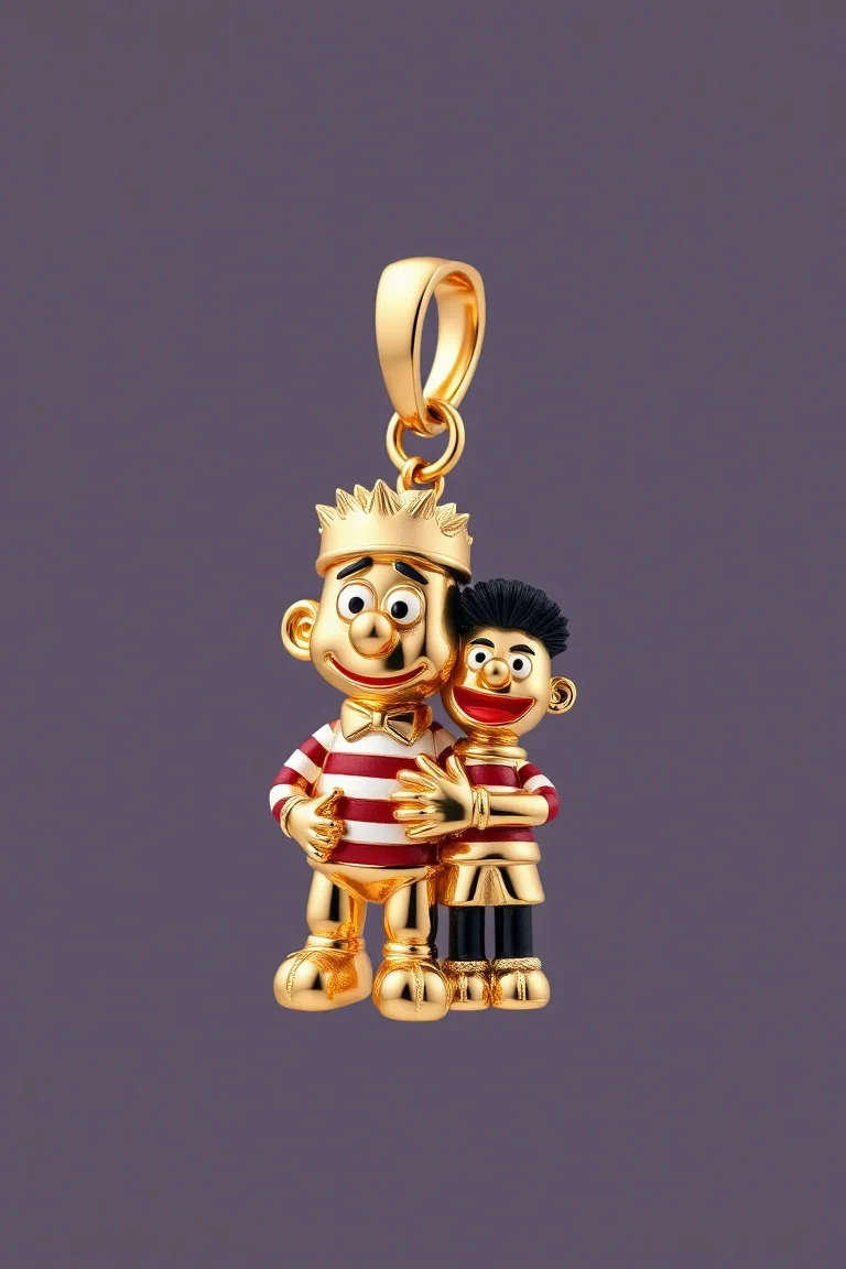 14K Bert And Ernie Charm