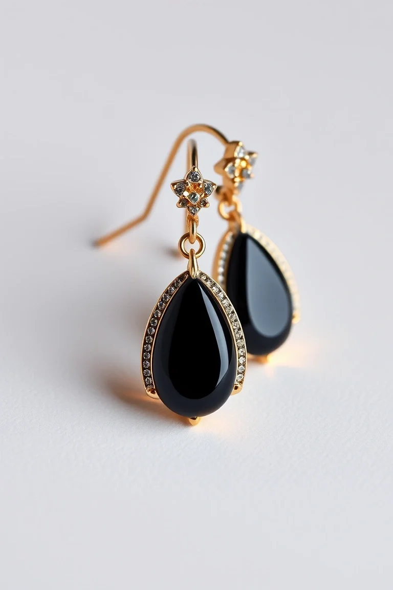 14K Black Onyx Earrings