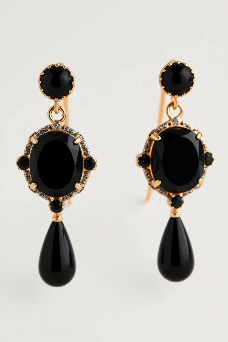 14K Black Onyx Earrings