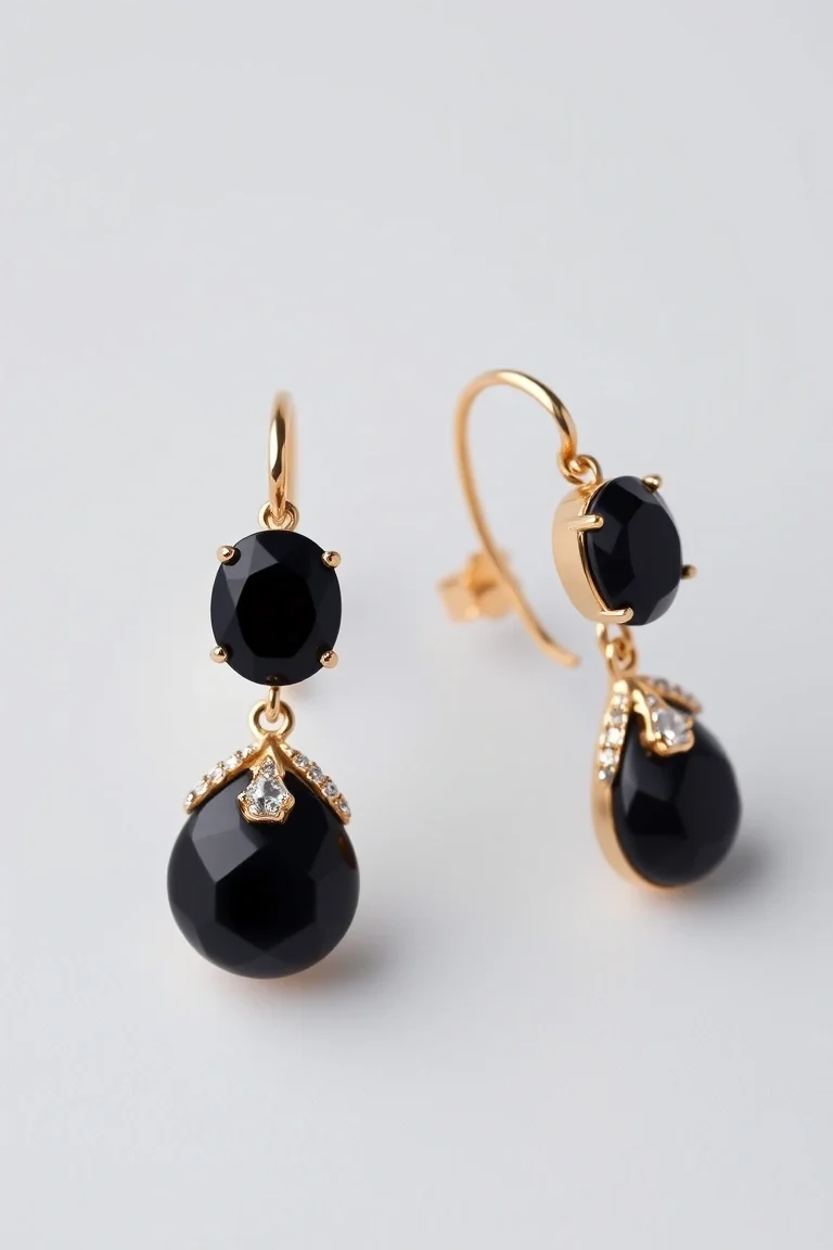 14K Black Onyx Earrings