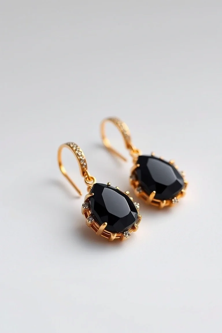 14K Black Onyx Earrings
