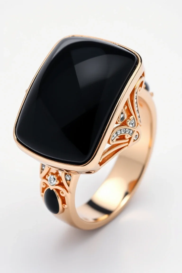 14K Black Onyx Ring