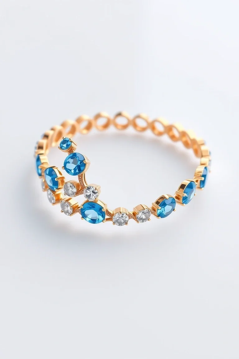 14K BLUE TOPAZ BRACELET