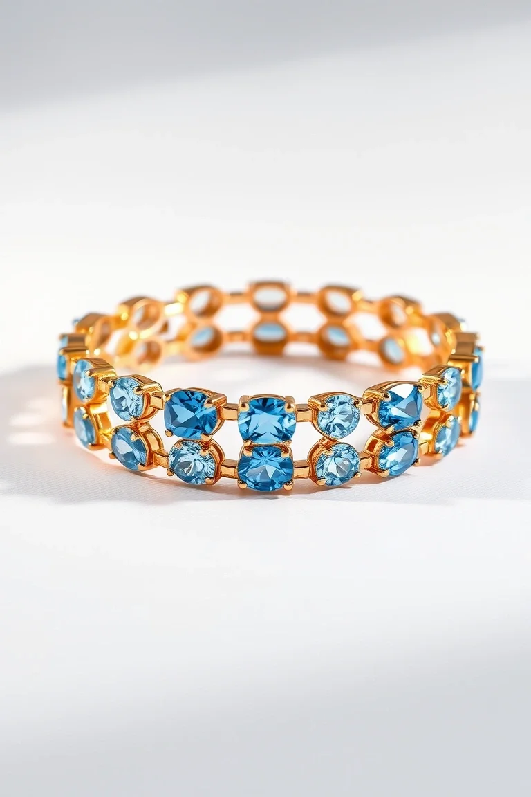 14K BLUE TOPAZ BRACELET