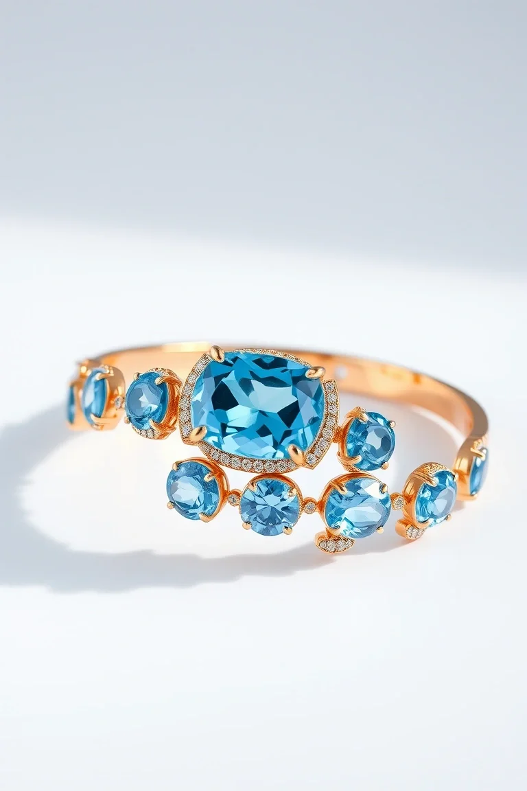 14K BLUE TOPAZ BRACELET