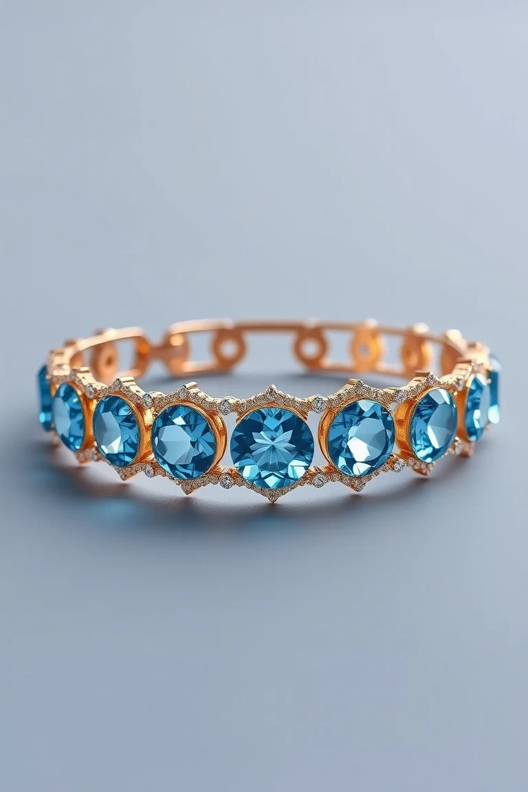 14K Blue Topaz Bracelet