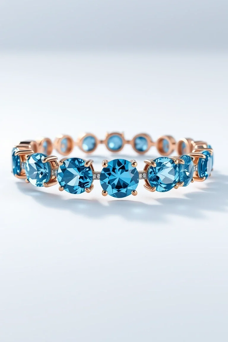 14K Blue Topaz Bracelet