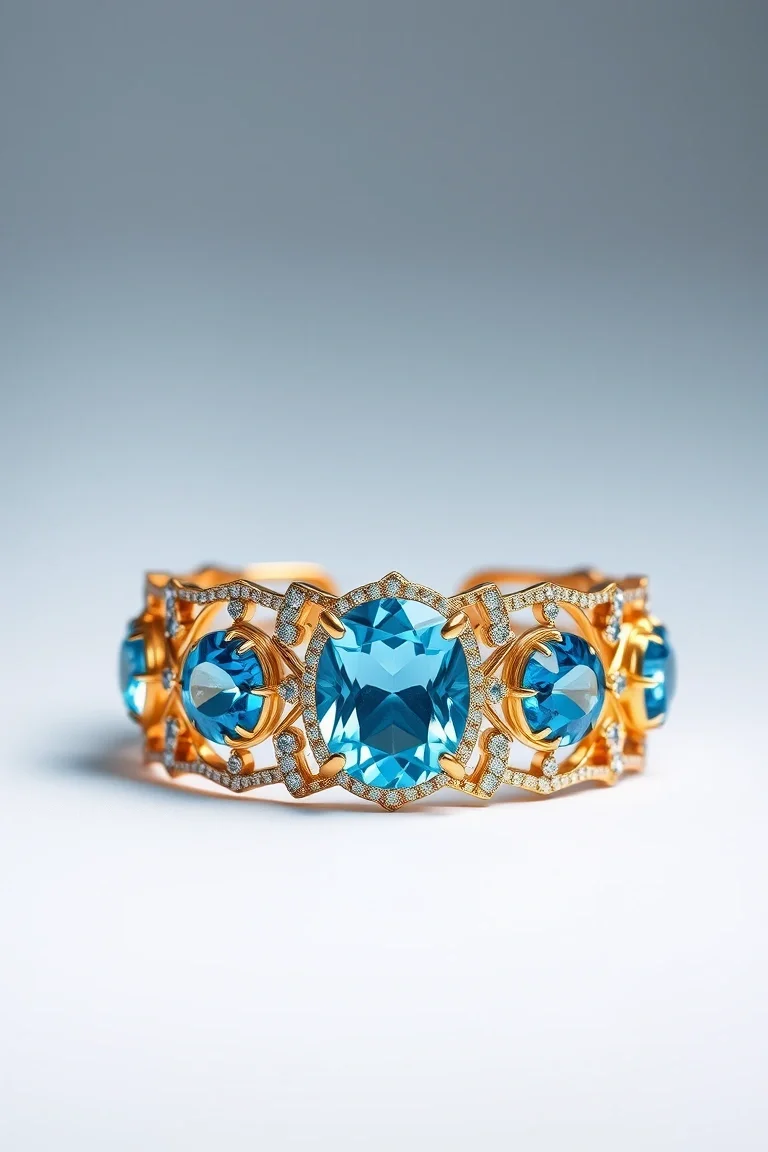 14K Blue Topaz Bracelet