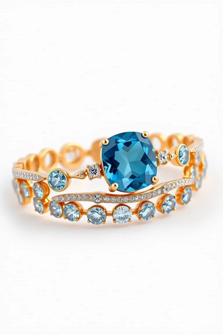 14K Blue Topaz Bracelet