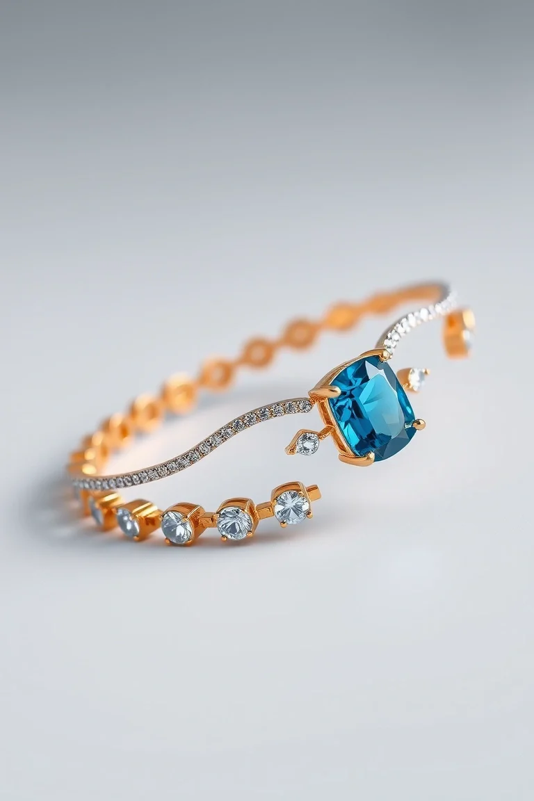 14K Blue Topaz Bracelet