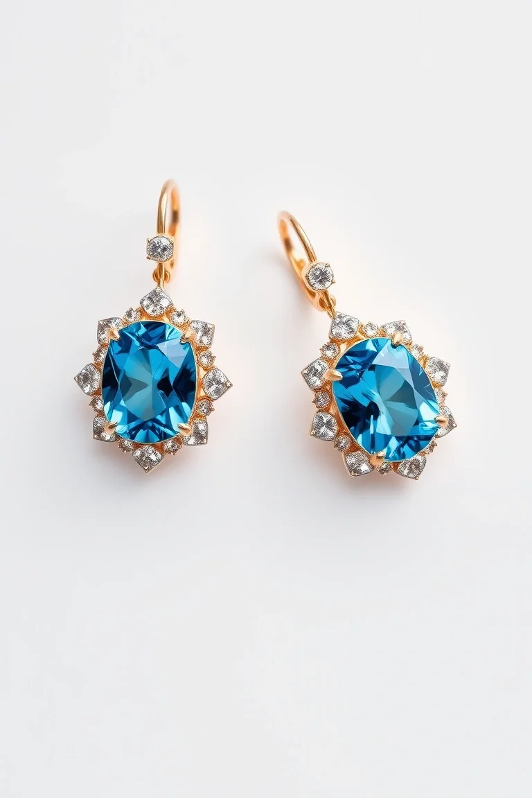 14K BLUE TOPAZ EARRINGS