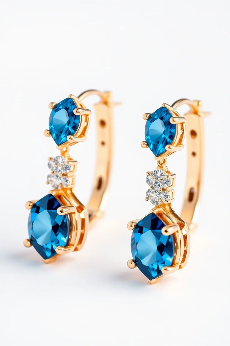 14K BLUE TOPAZ EARRINGS
