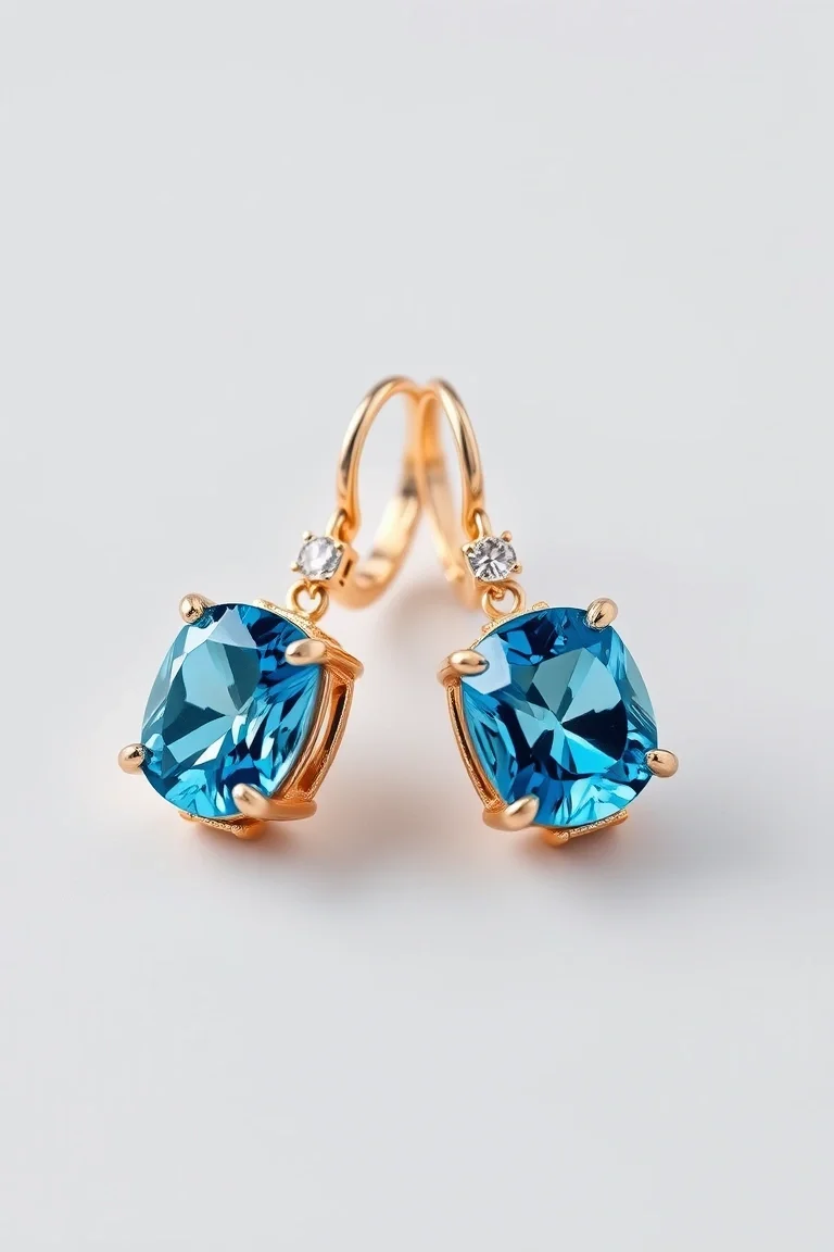 14K BLUE TOPAZ EARRINGS