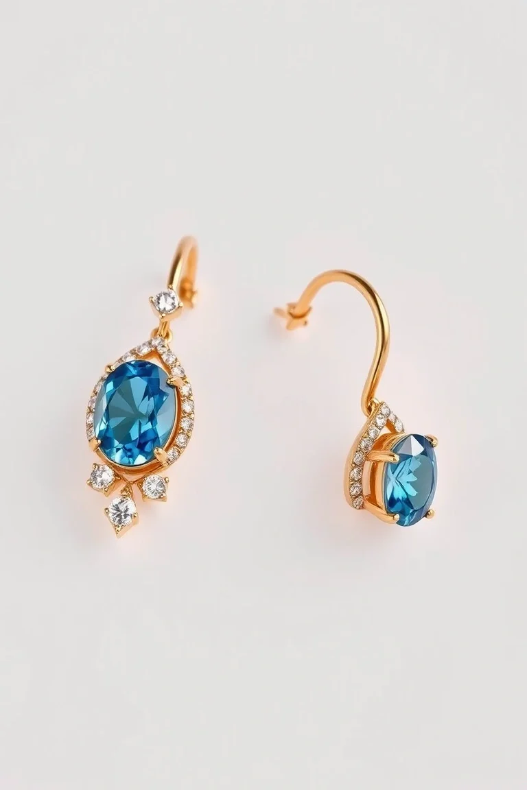 14K BLUE TOPAZ EARRINGS