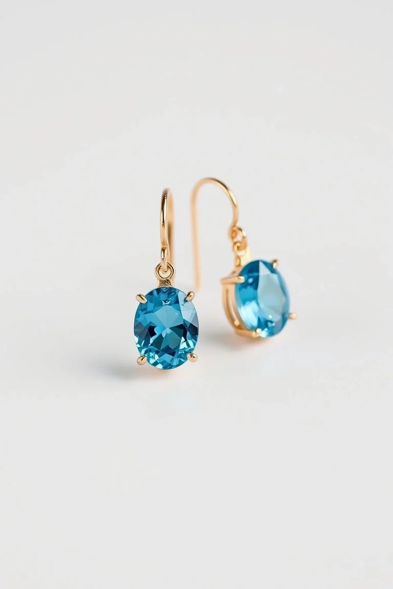 14K BLUE TOPAZ EARRINGS