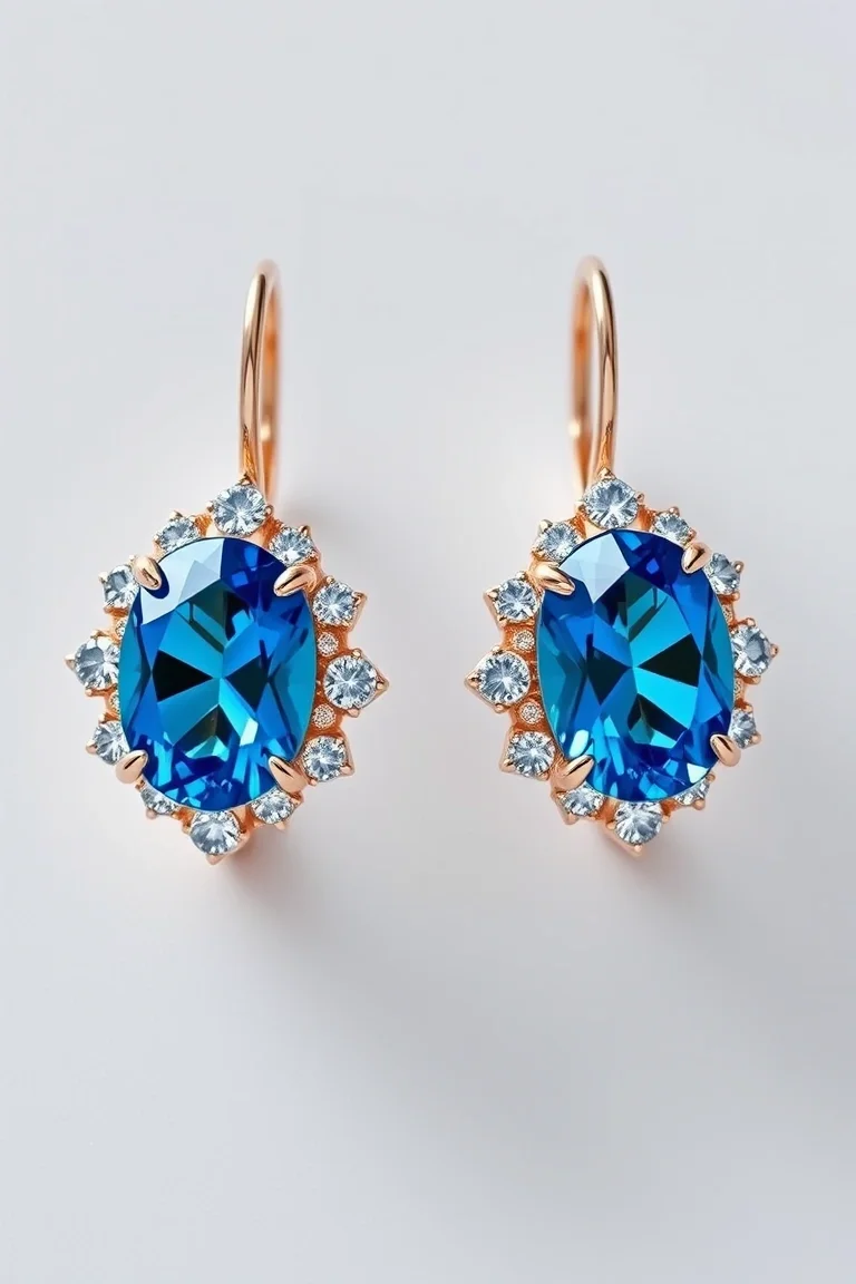 14K BLUE TOPAZ EARRINGS