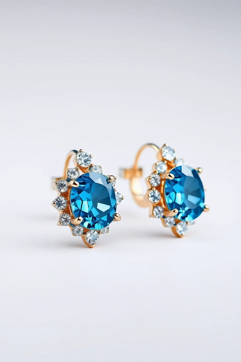 14K BLUE TOPAZ EARRINGS