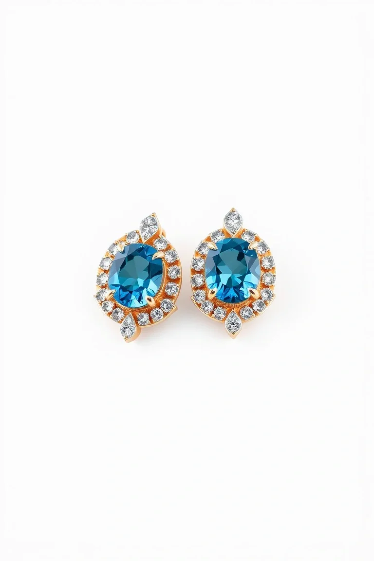 14K BLUE TOPAZ EARRINGS