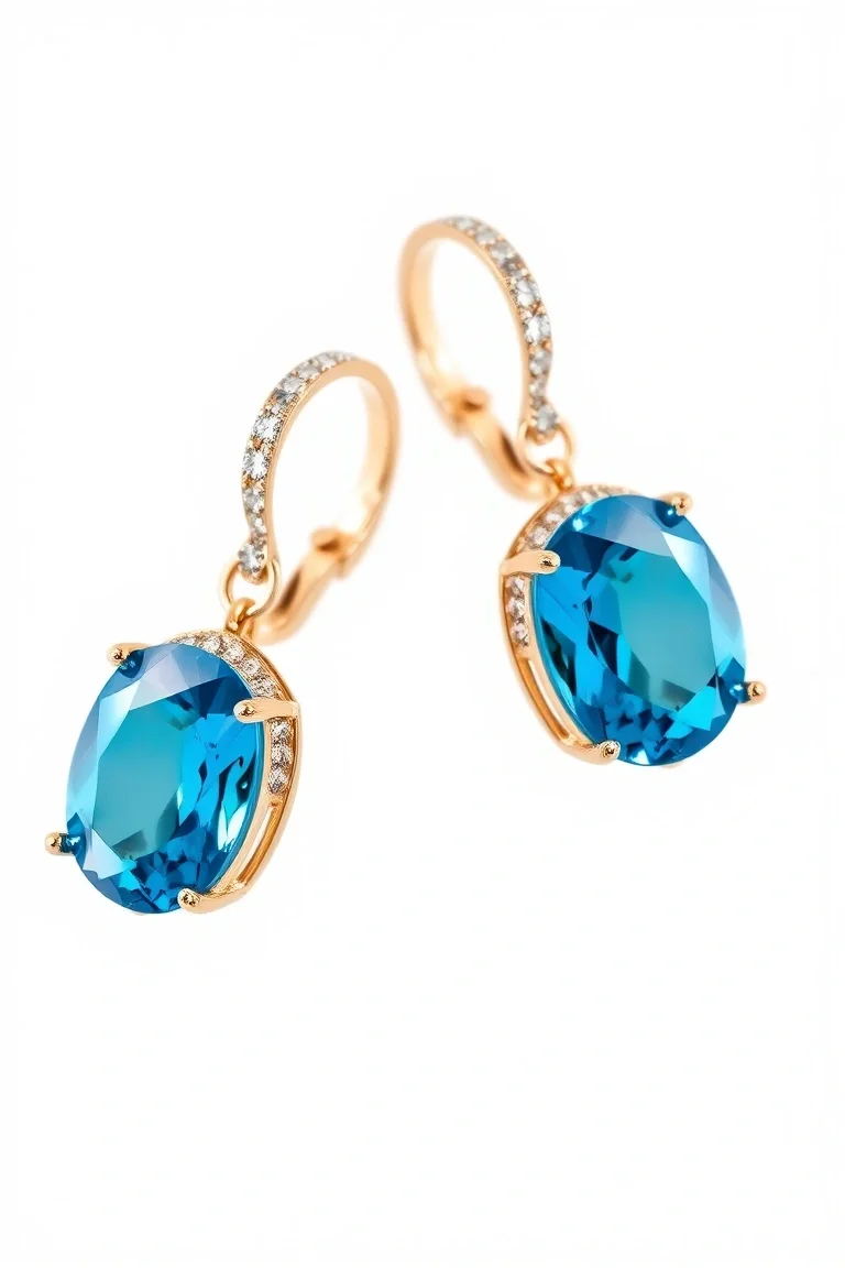 14K BLUE TOPAZ EARRINGS