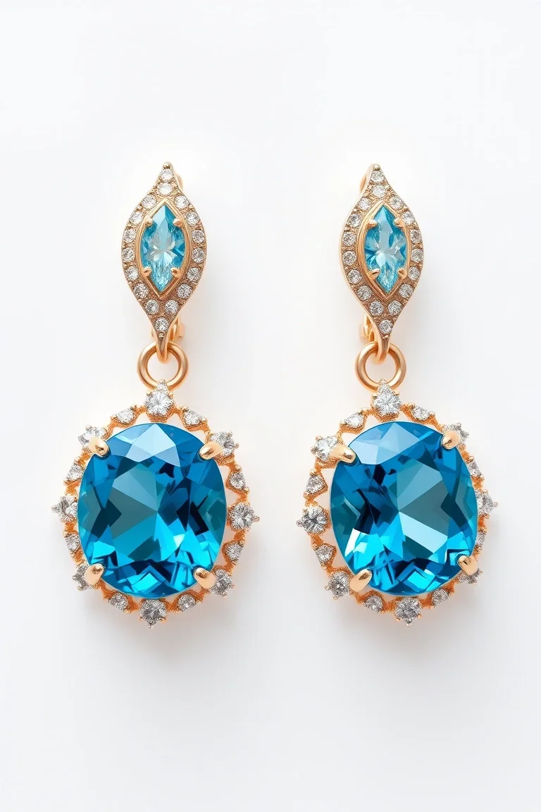 14K BLUE TOPAZ EARRINGS