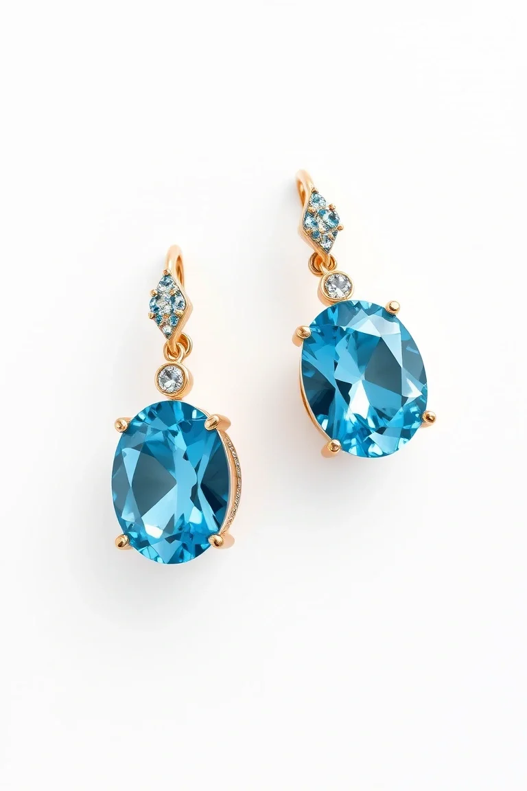 14K BLUE TOPAZ EARRINGS