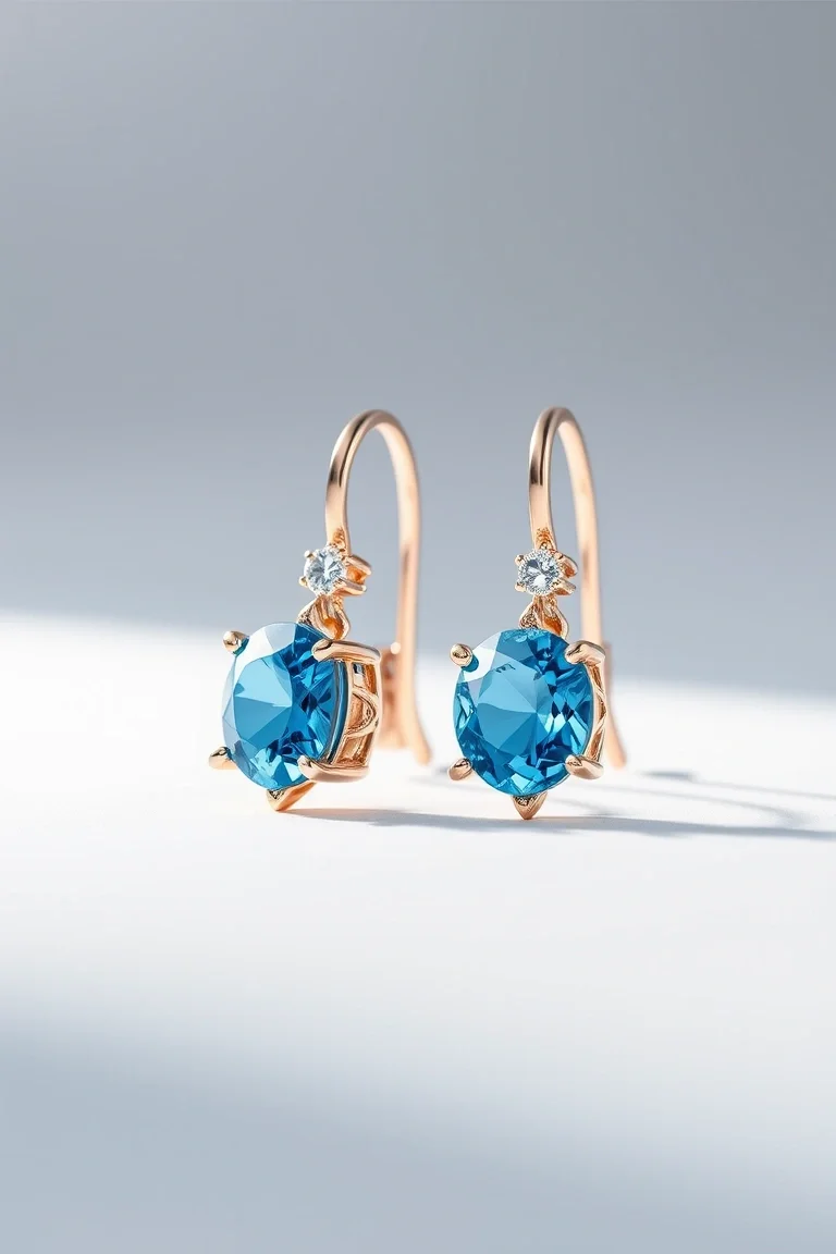 14K BLUE TOPAZ EARRINGS