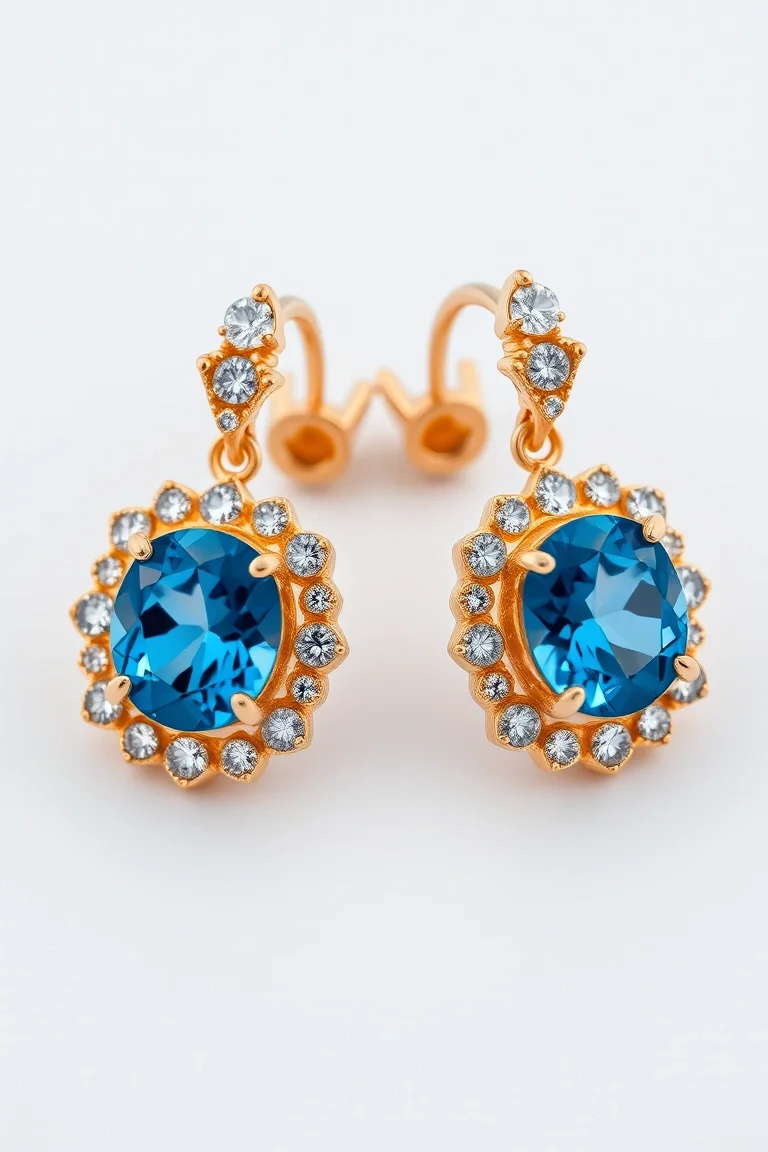 14K BLUE TOPAZ EARRINGS