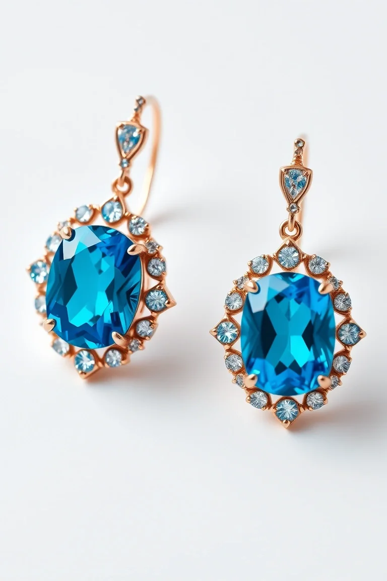 14K BLUE TOPAZ EARRINGS