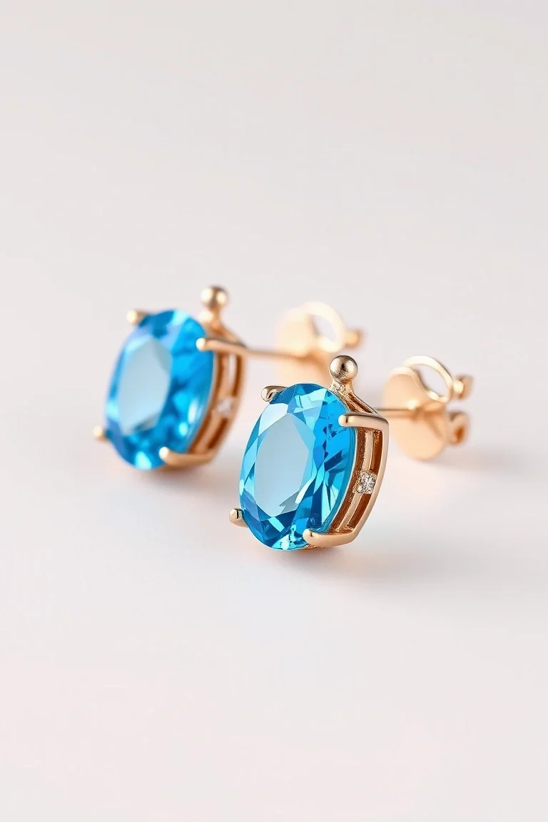 14K BLUE TOPAZ EARRINGS