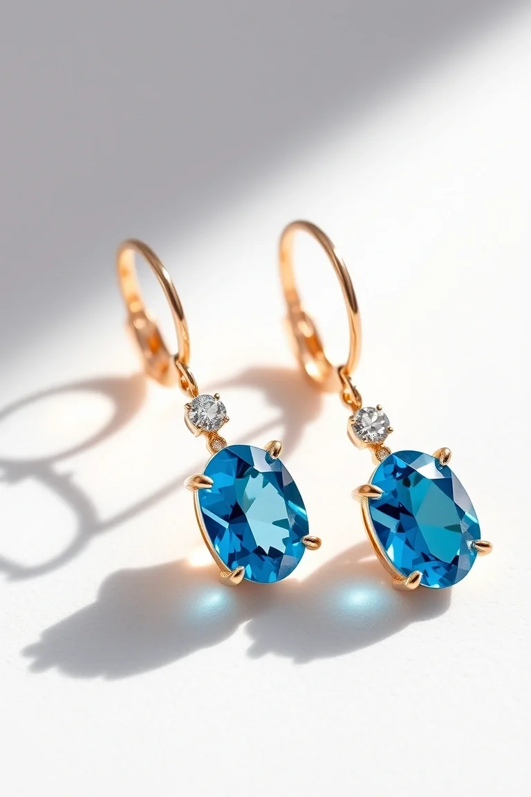 14K BLUE TOPAZ EARRINGS