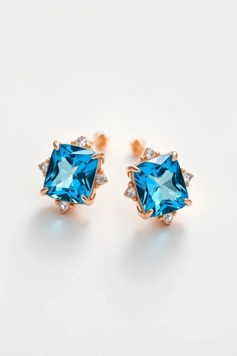 14K BLUE TOPAZ EARRINGS
