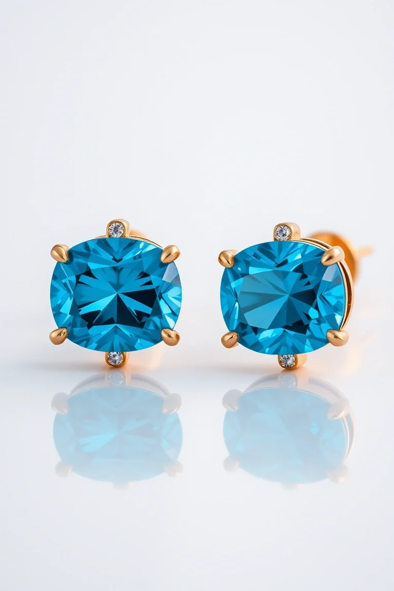 14K BLUE TOPAZ EARRINGS