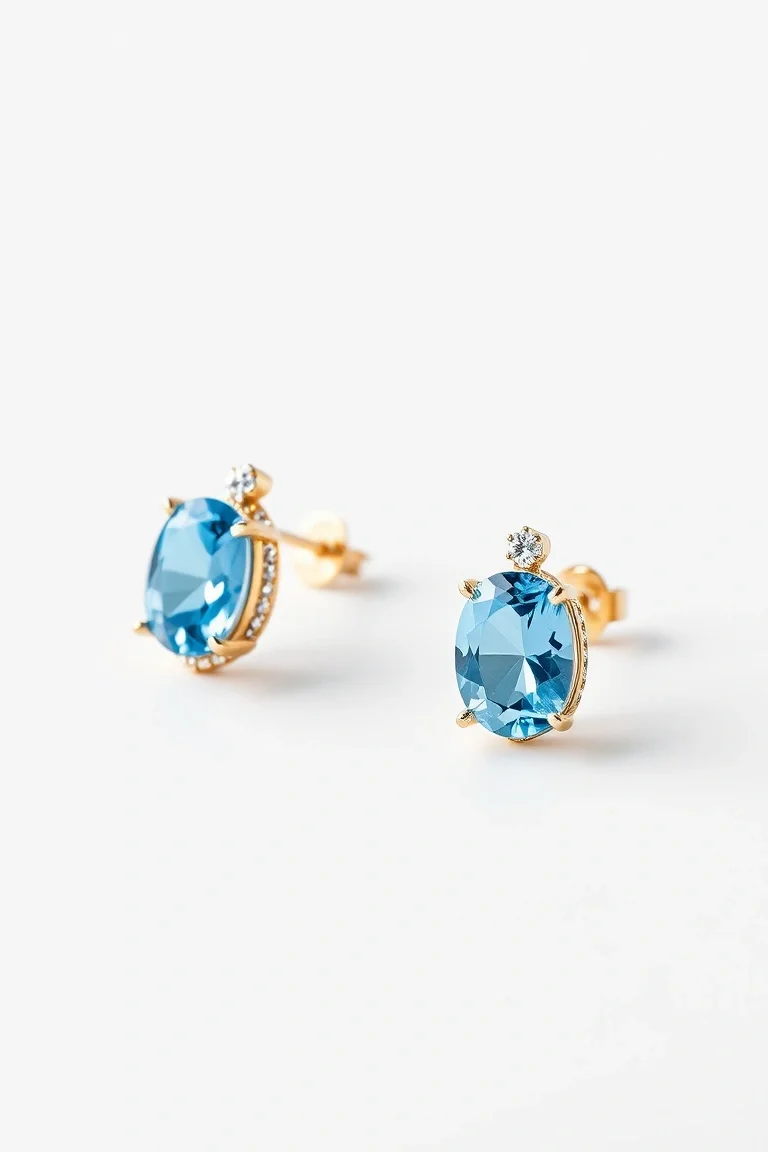 14K BLUE TOPAZ EARRINGS