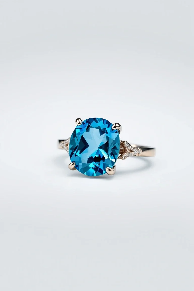 14K Blue Topaz Ring