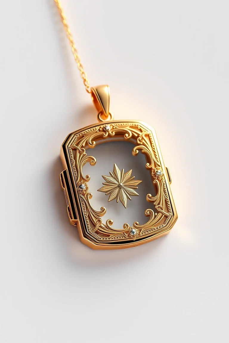 14K Book Locket