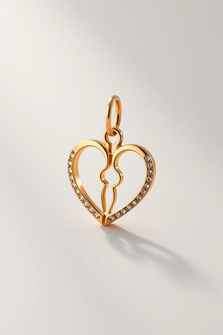14K Break Apart Heart Charm