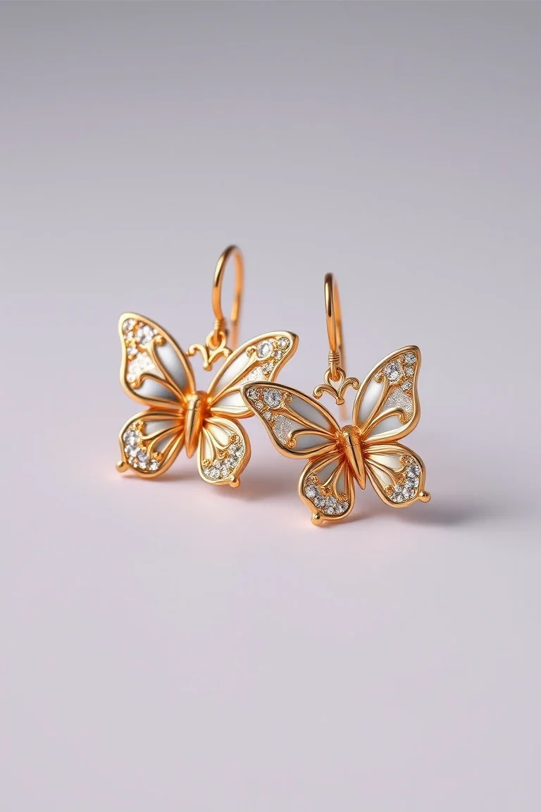 14K Butterfly Earrings