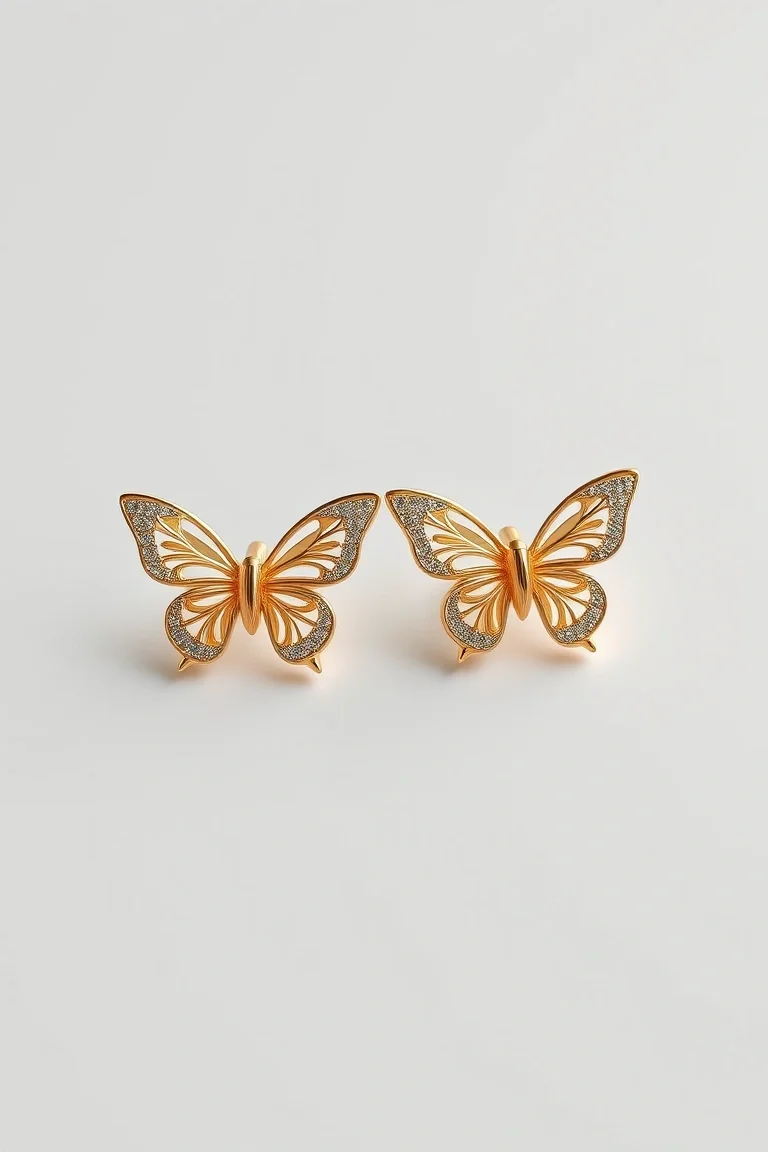 14K Butterfly Earrings