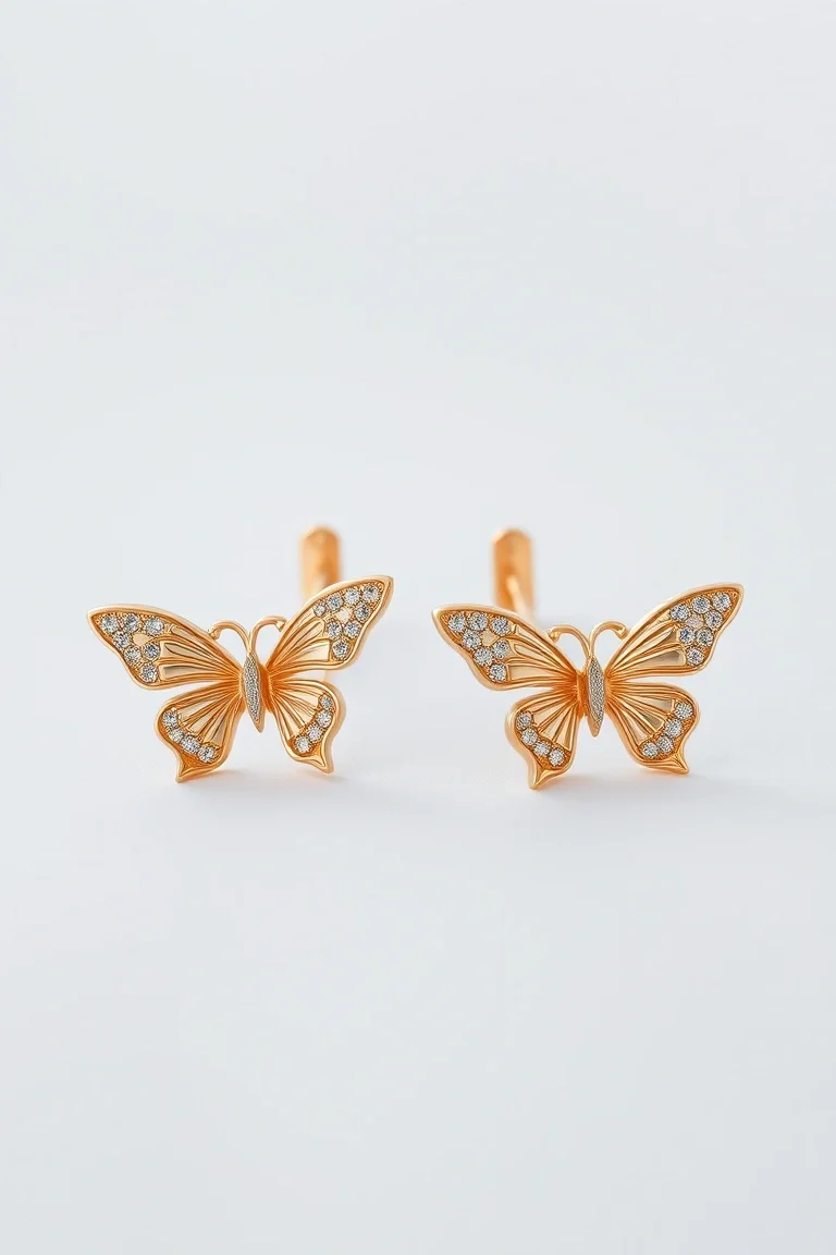 14K Butterfly Earrings