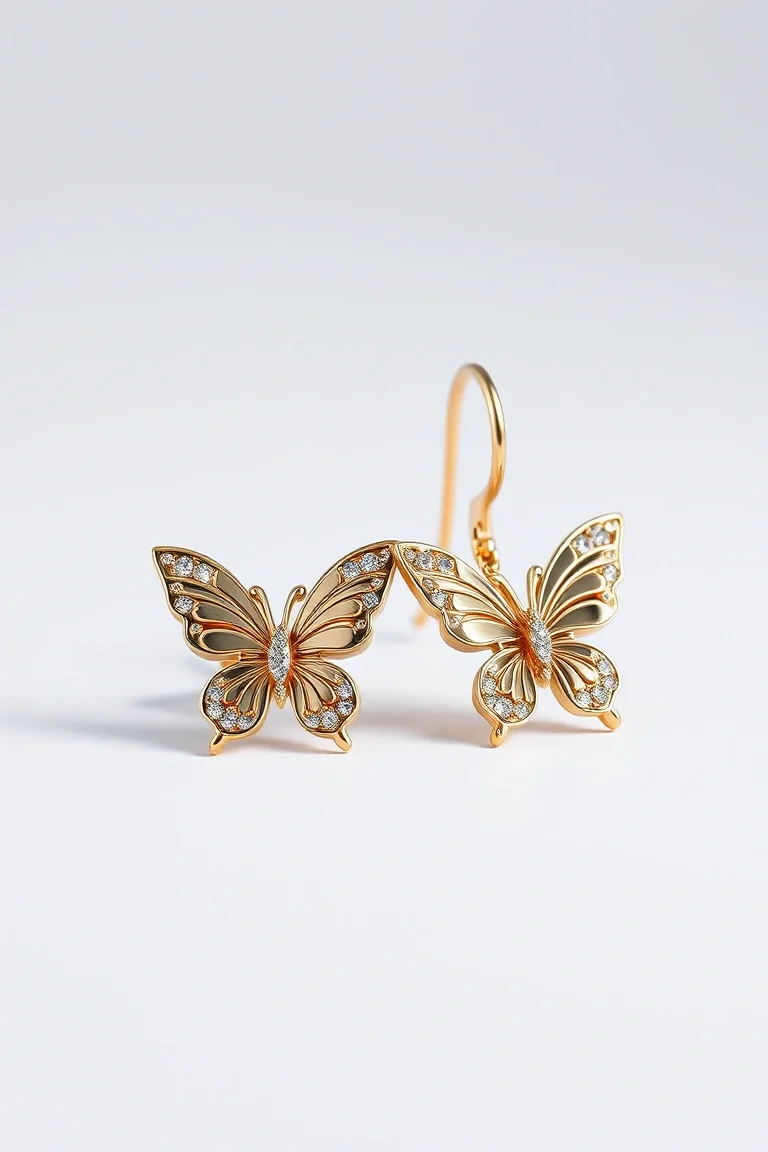 14K Butterfly Earrings