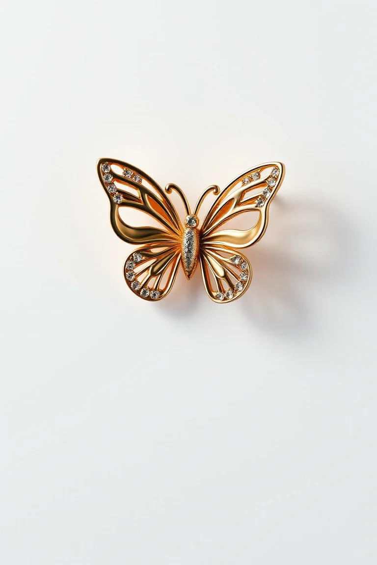 14K Butterfly Leverback Earring